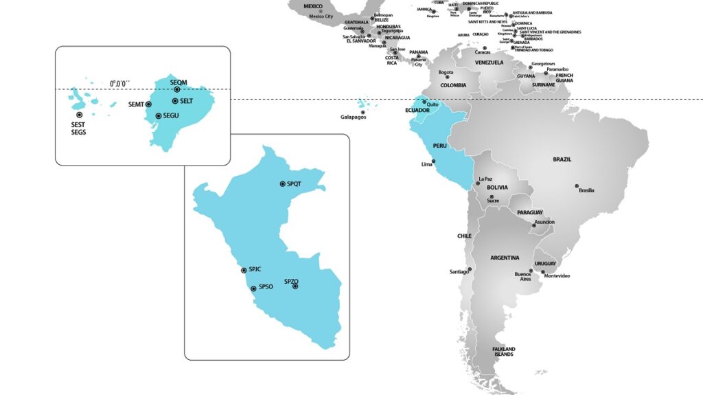 Airport support coverage for flight operations in Ecuador and Peru